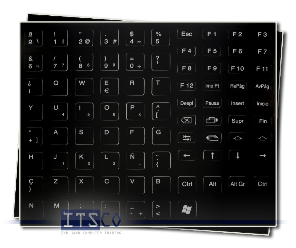 Tastaturaufkleber Spanisch für IBM/Lenovo Notebooks mit schwarzen Tasten