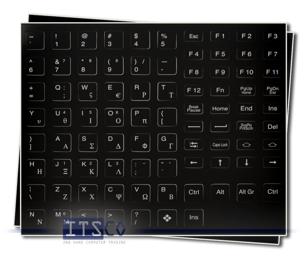 Tastaturaufkleber Griechisch für IBM/Lenovo Notebooks mit schwarzen Tasten