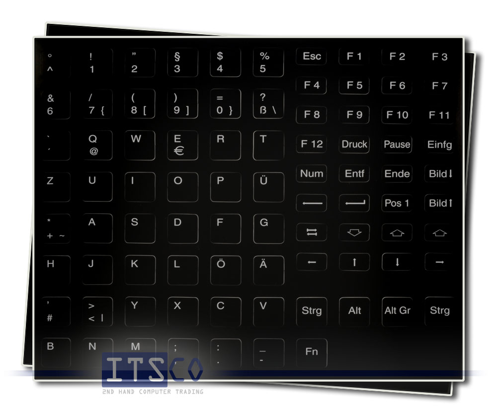 Tastaturaufkleber Deutsch für IBM/Lenovo Notebooks mit schwarzen Tasten