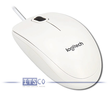 Maus Logitech B100 Optisch 3-Tasten Scrollrad USB Weiß M-U0026