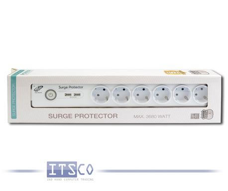 Steckdosenleiste FSP Surge Protector Schuko 1050J TYP F 6x Schuko 2x USB Neu & OVP