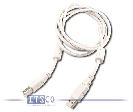 10x USB Anschluss Kabel Stecker A auf Stecker B für Drucker, Scanner, etc hellgrau 1,80 Meter
