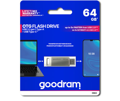 USB-Stick goodram ODA3 64GB USB TYP-A/C 3.2 GEN 1