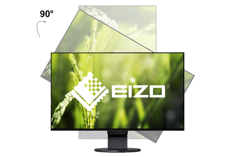 Eizo EV2451-BK: Die Pivot-Funktion ermöglicht eine flexible Nutzung im Hochformat.