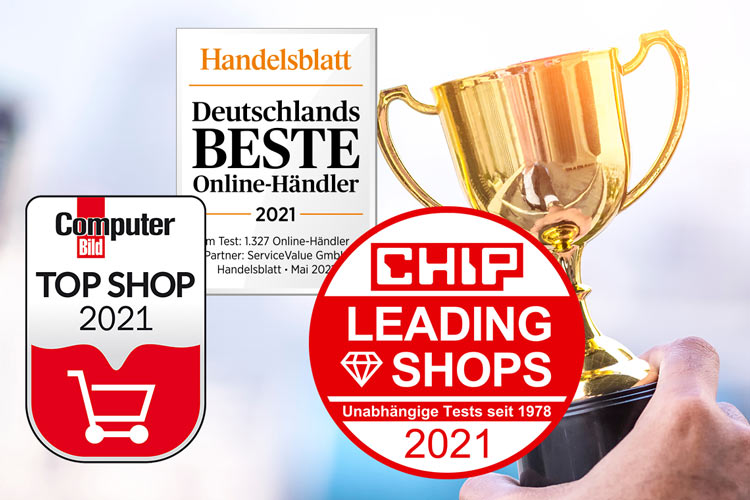 Auszeichnungen Leading Shops 2021, Top Shop 2021 und Beste Händler 2021