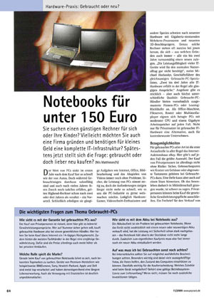 PC Praxis: Notebooks für unter 150 Euro - Teil 01