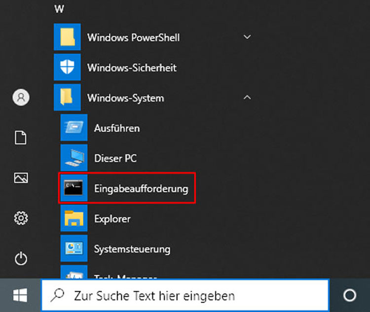 Die Windows 10 Suche ausführen