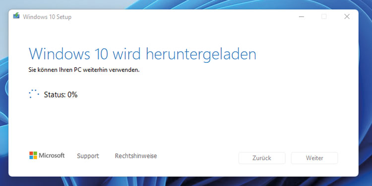Windows 10 Setup - Download auf USB Stick