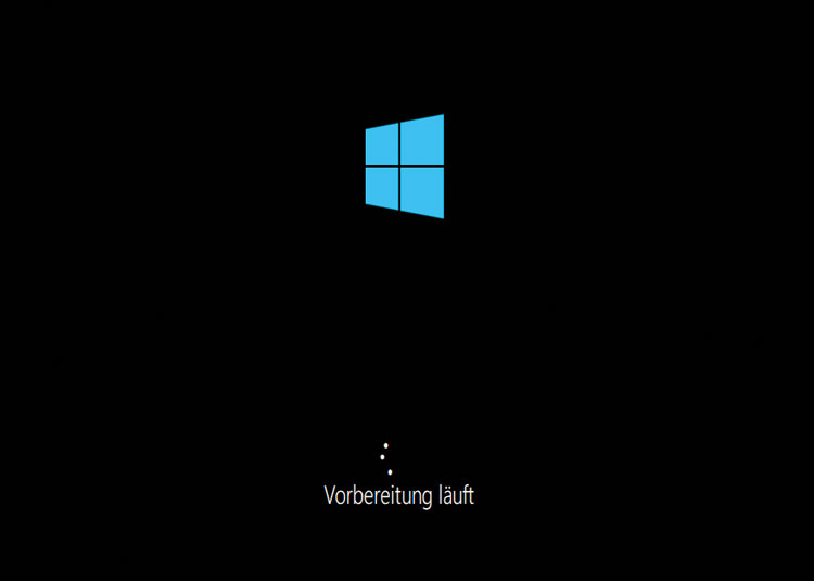 Windows 10 installieren - Vorbereitung läuft