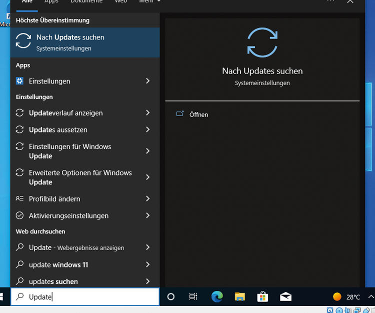 Windows 10 Updates - Erforderliche Updates suchen
