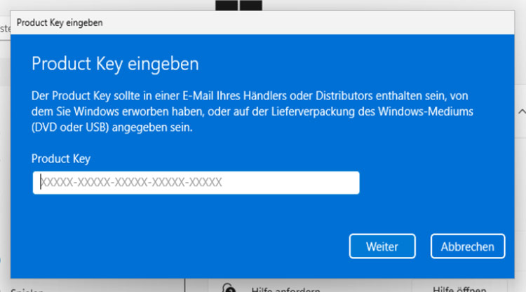 Windows 11 Produkt Key ändern