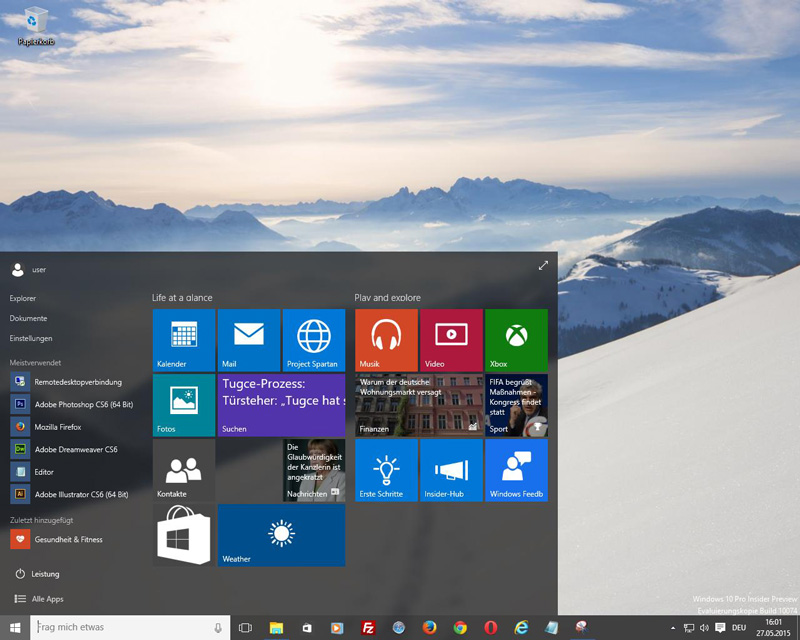 Windows 10 - Das Startmenü