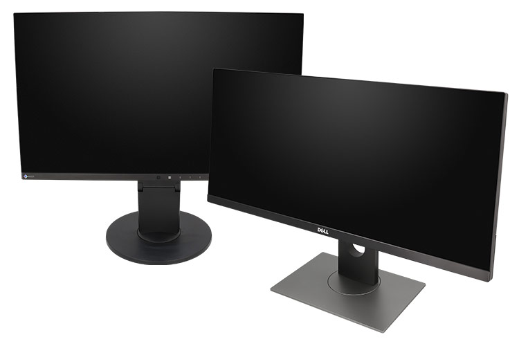 Monitore von Dell und Eizo mit mattem Display in Business-Qualität